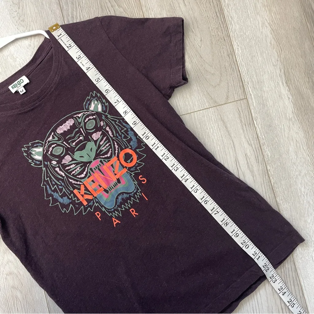 Kenzo Tiger Tshirt cotton motif print womens Purple (medium) designer streetwear - Image 5