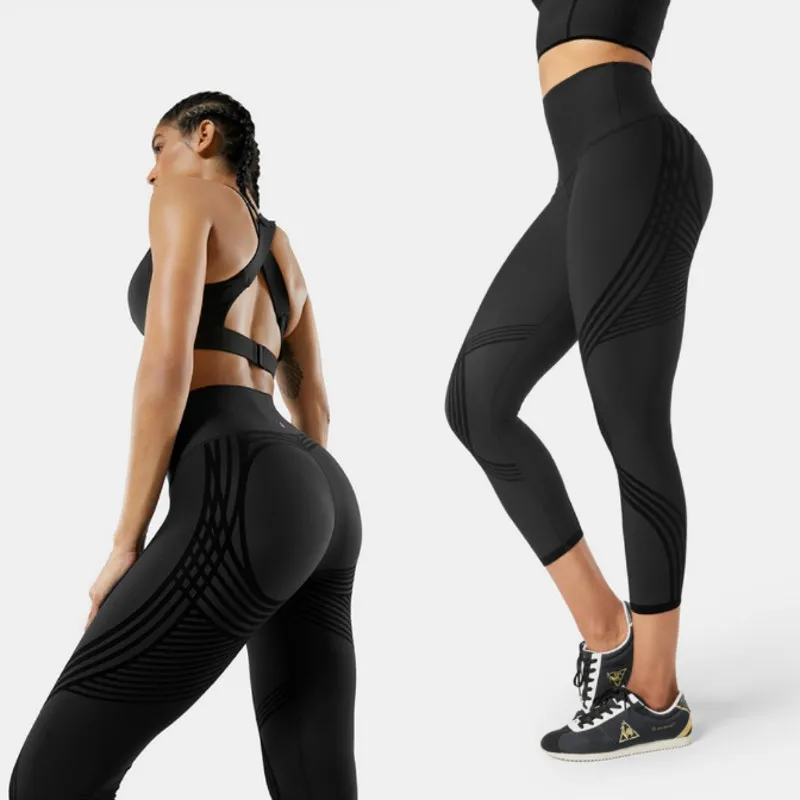 Fanka Body Sculpt 7/8 Leggings Small Gym Workout Yoga Pilate‎ Running Black - Image 2