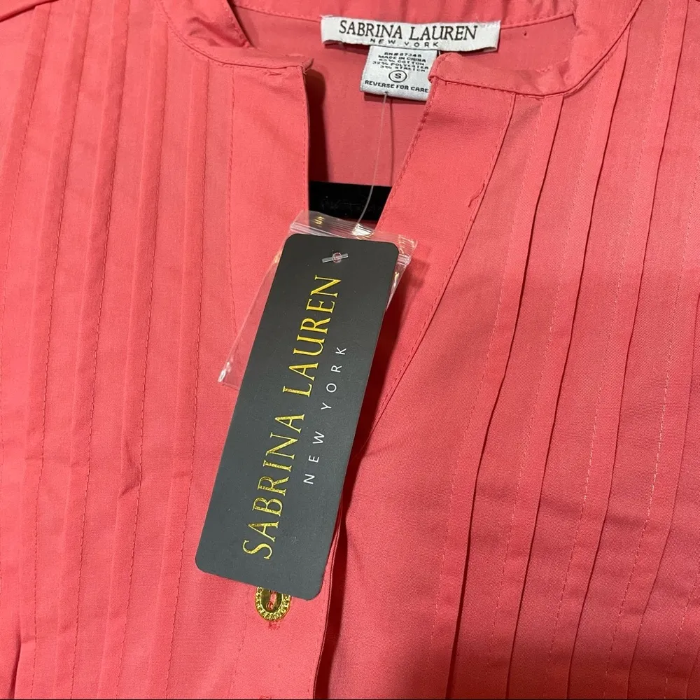 Sabrina Lauren Salmon Button Long Sleeve Blouse Orange - Image 10