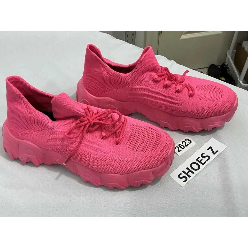 Womans Viral Tic Tok Sneakers Neon Pink 42 (10.5/11) - Image 2