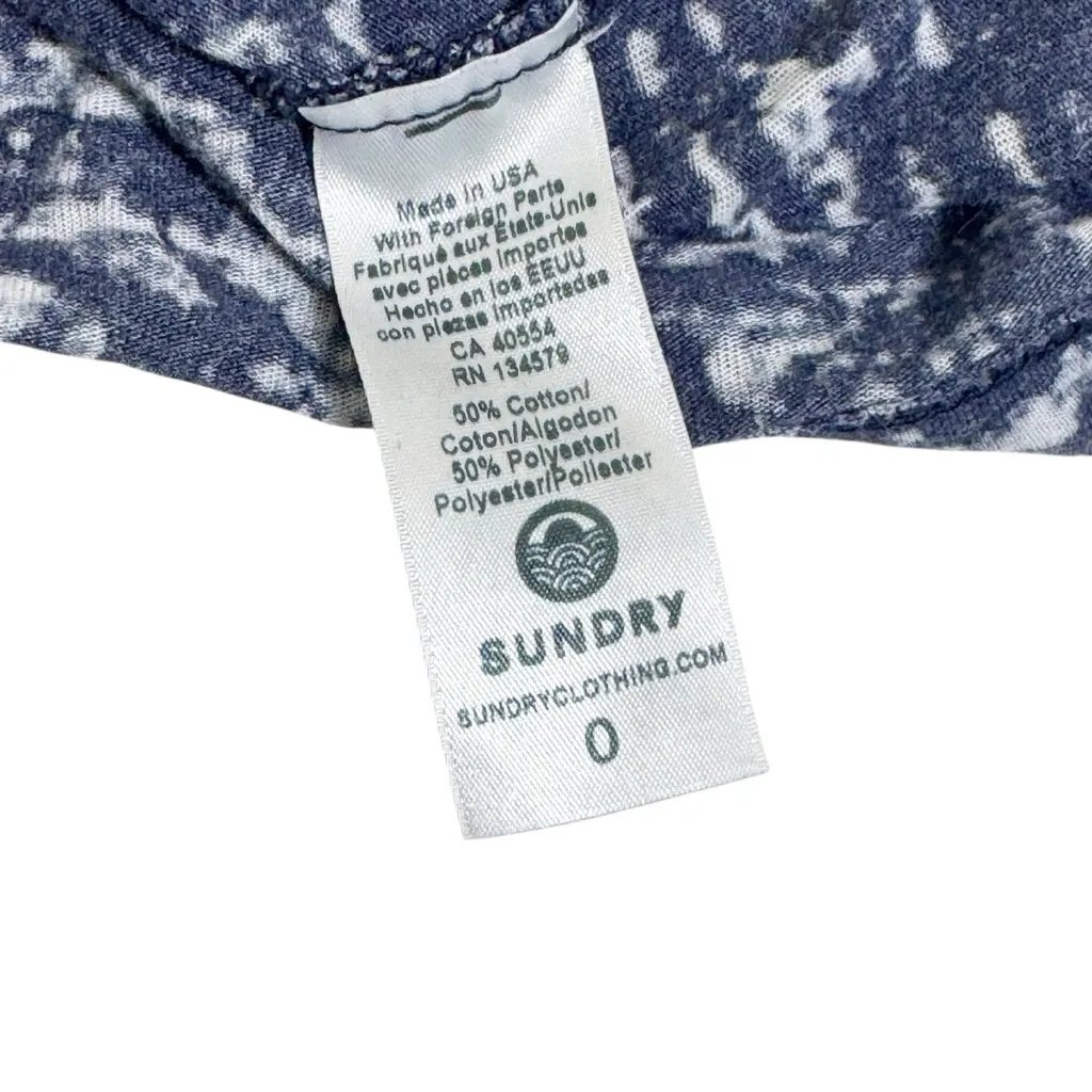 Sundry Daydream Graphic Tee Blue Burnout Short Sleeve Top size 0 XS - Image 4