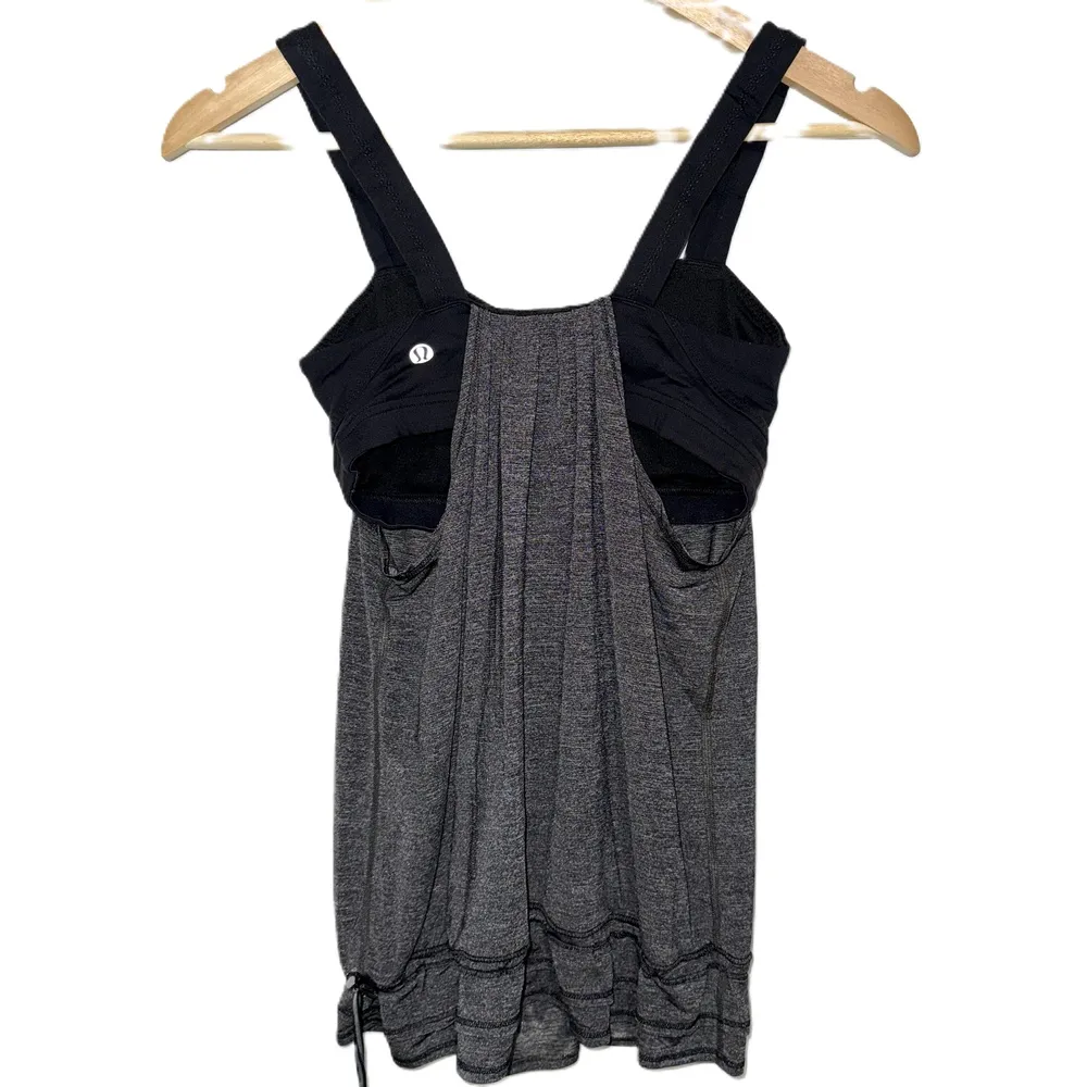 Womens Lululemon Run Back On Track Black Grey Gray Athletic Tank Top Size 4 - Image 10