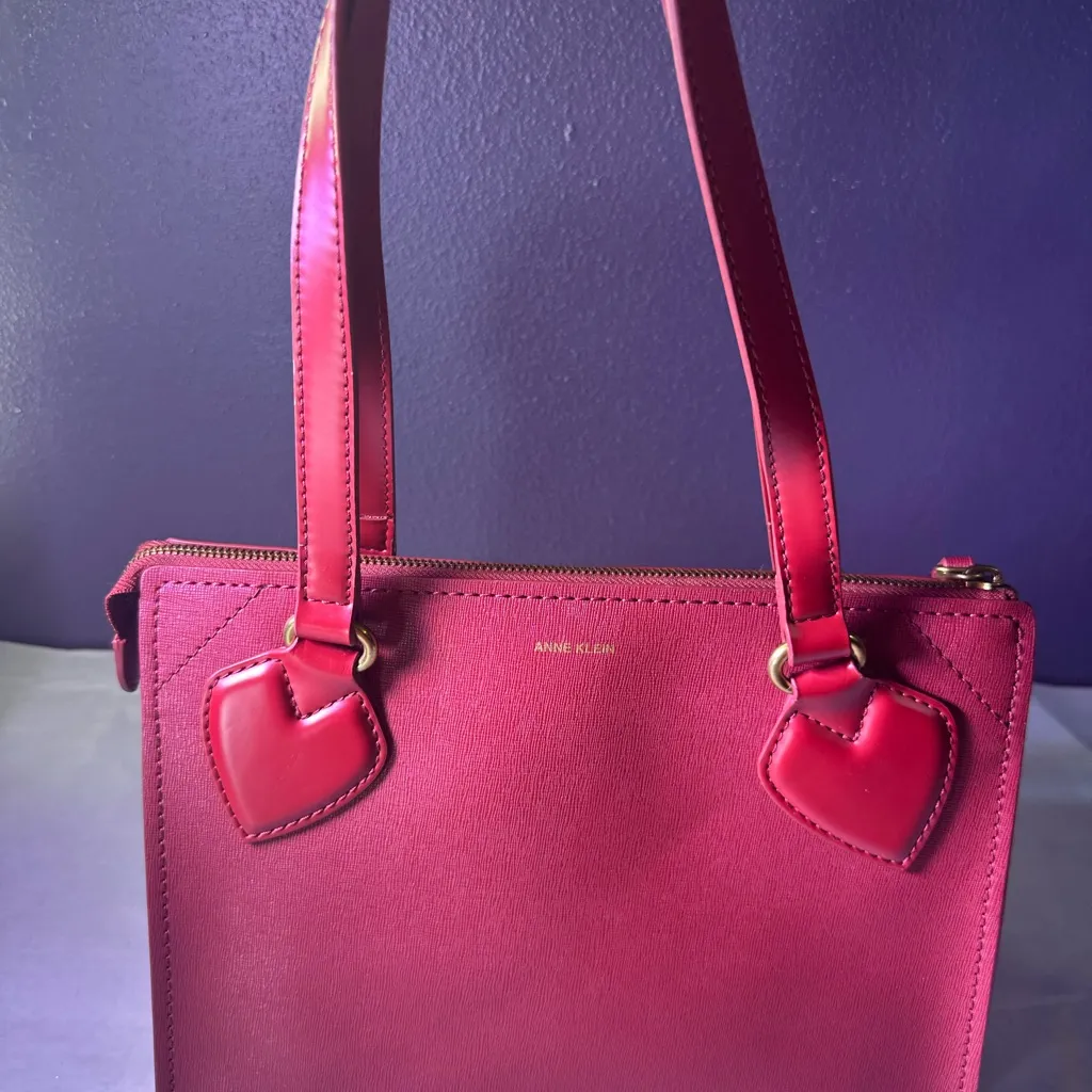 Anne Klein Cherry Red Shoulder Bag - Image 8