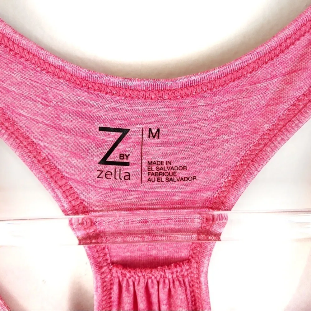 Z By Zella Womens Racerback Tunic‎ Tank Top Size M Pink Lightweight Athletic Gym - Image 2