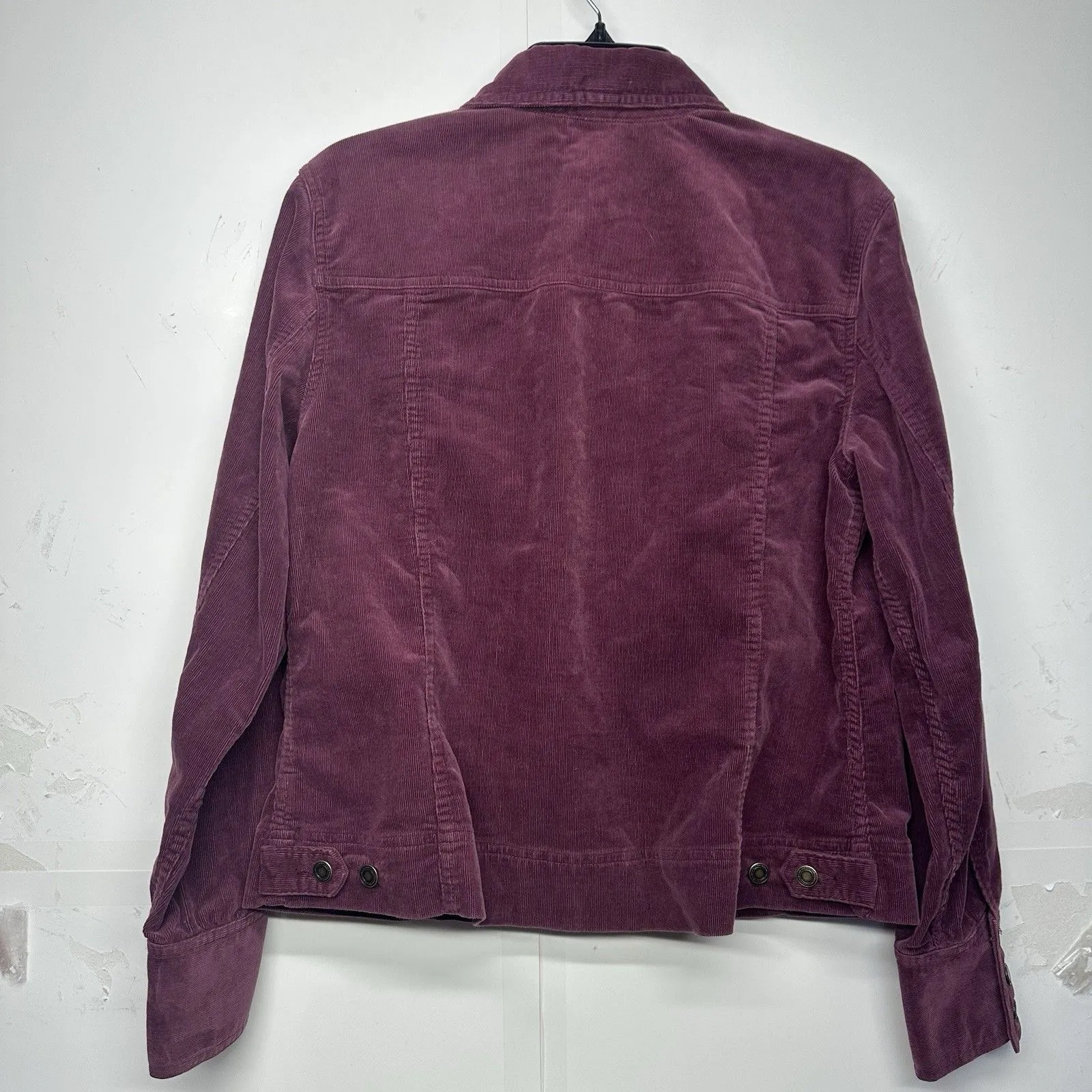 Charter Club Women’s Medium Corduroy Jacket Purple Zip Front Long Sleeve - Image 9