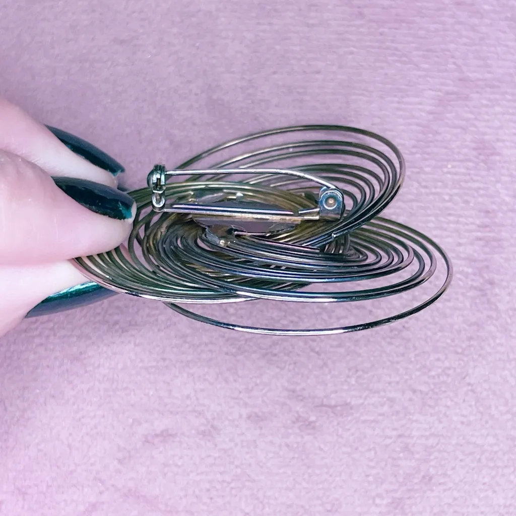 669. Bronze Artisan Wire Spiral Brooch Brown - Image 4