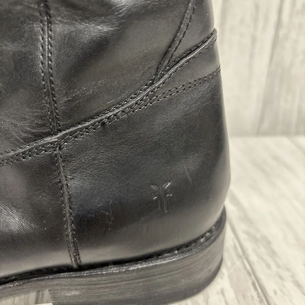 Womens Size 6 Frye Jayden Button Tall Black Leather Boots - Image 5