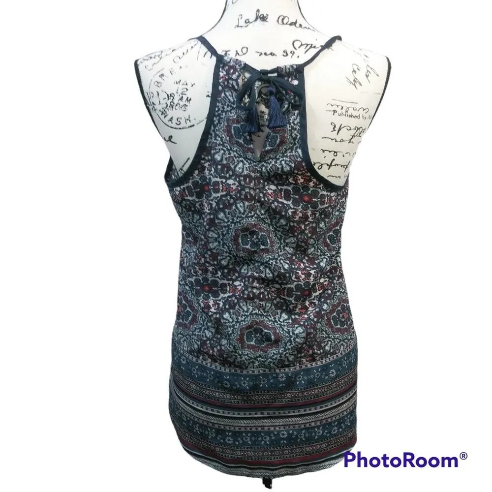 Athleta Medallion Dunes Tank in Iron Blue Tassel Tie Size XXS - Image 3