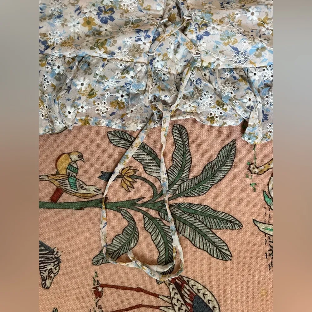 White Floral Lace Corset Style Wild Fable Stretch Daisy Coquette Tank Top M - Image 4