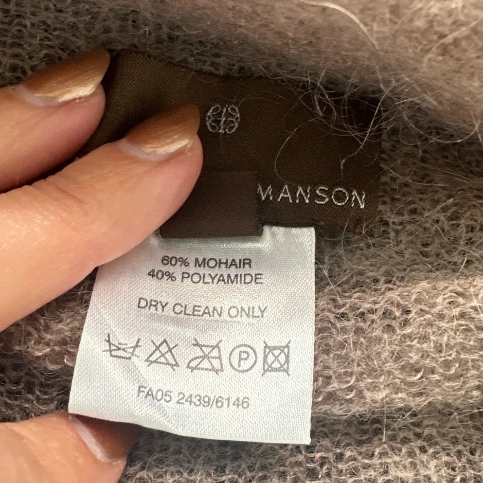 Fenn Wright Manson Brown Mohair Blend Open Front Waterfall Cardigan,Size 12, EUC - Image 5