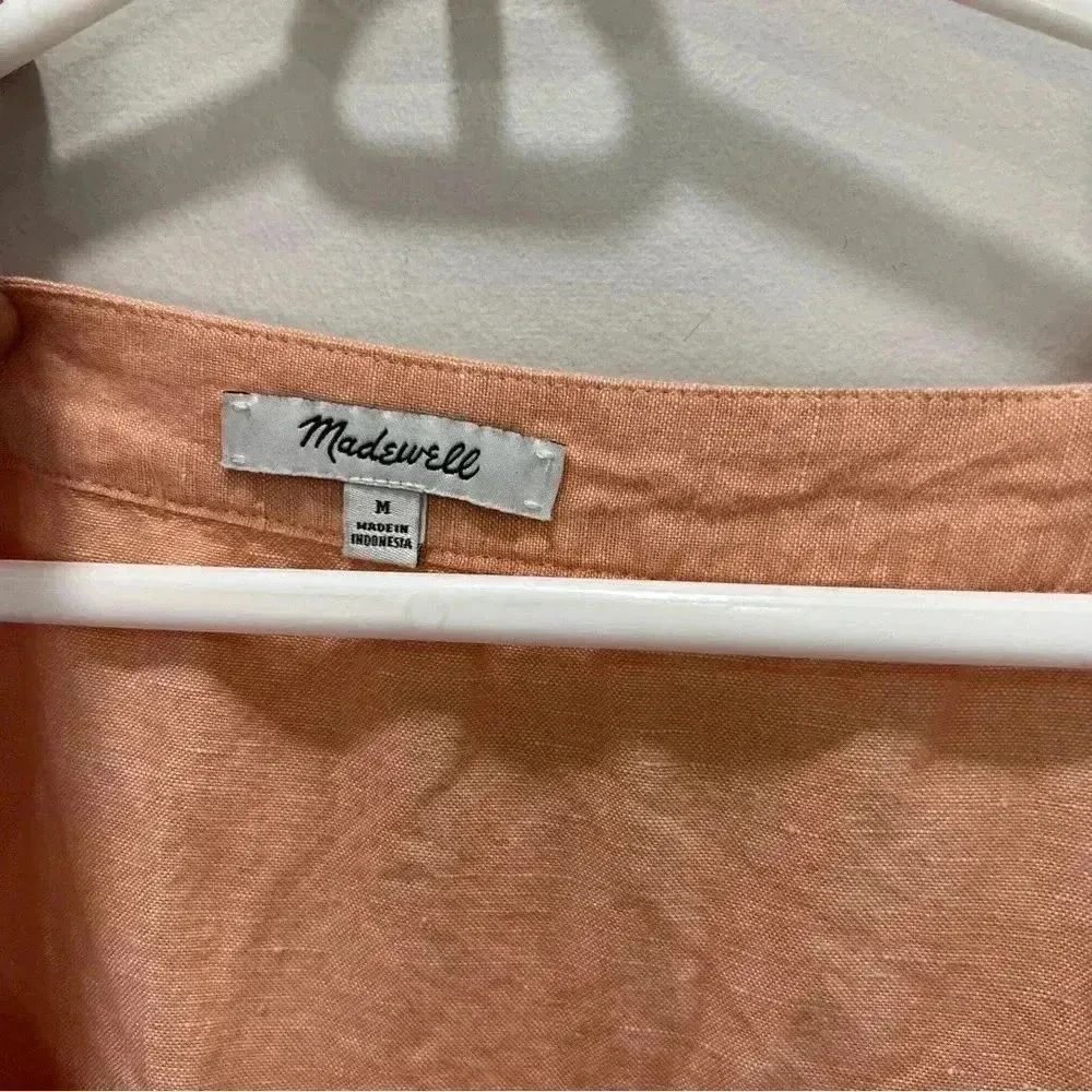 Madewell Linen-Blend Allie Mini Dress size M - Image 6