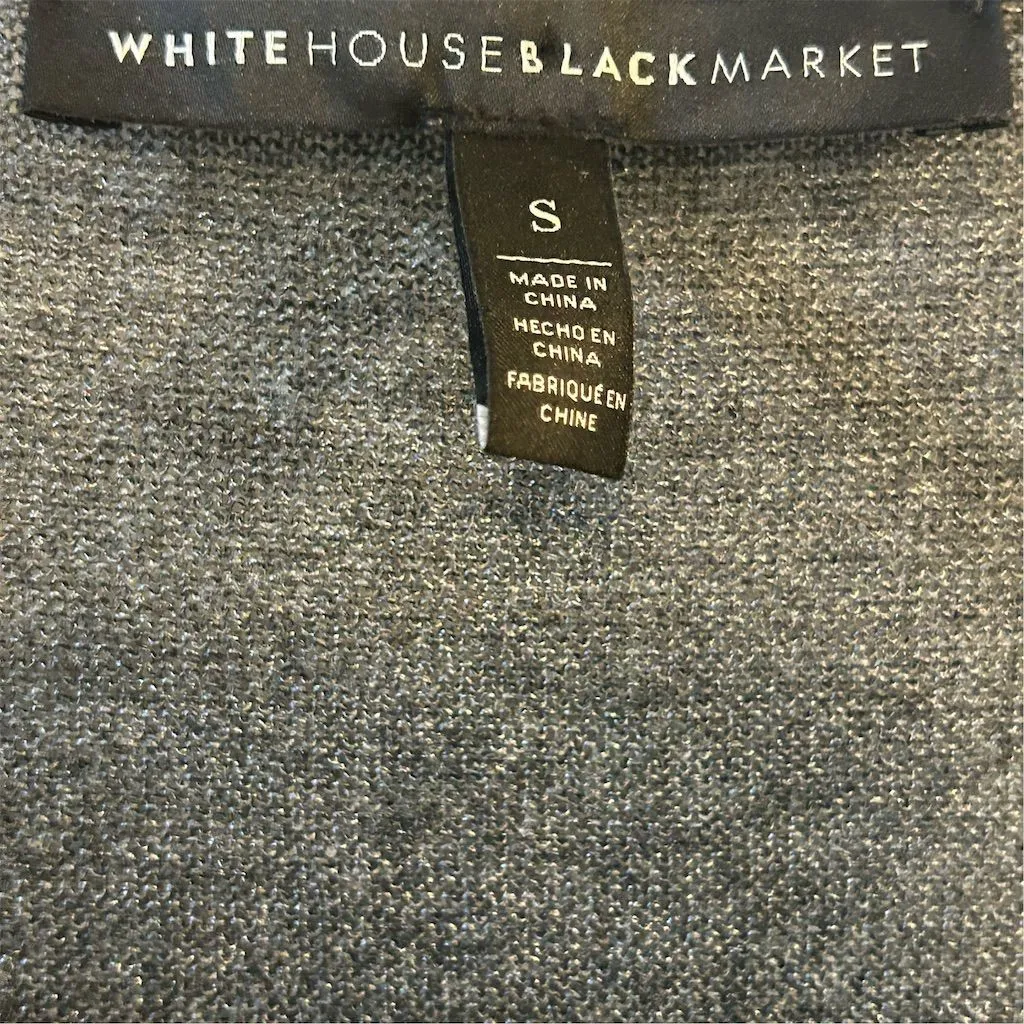 White House Black Market Women's Gray Fringed Pullover Sweater Size S - Image 8