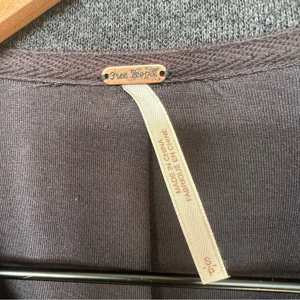 Free People Slouchy Peacoat Charcoal Gray Double Breasted Jacket Size Small - Image 6