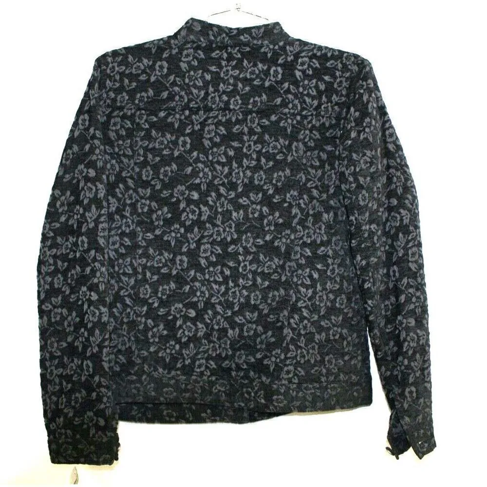 Charter Club Women's Bond Street Black on Black Floral Jean Jacket Sz S NWT - Image 5