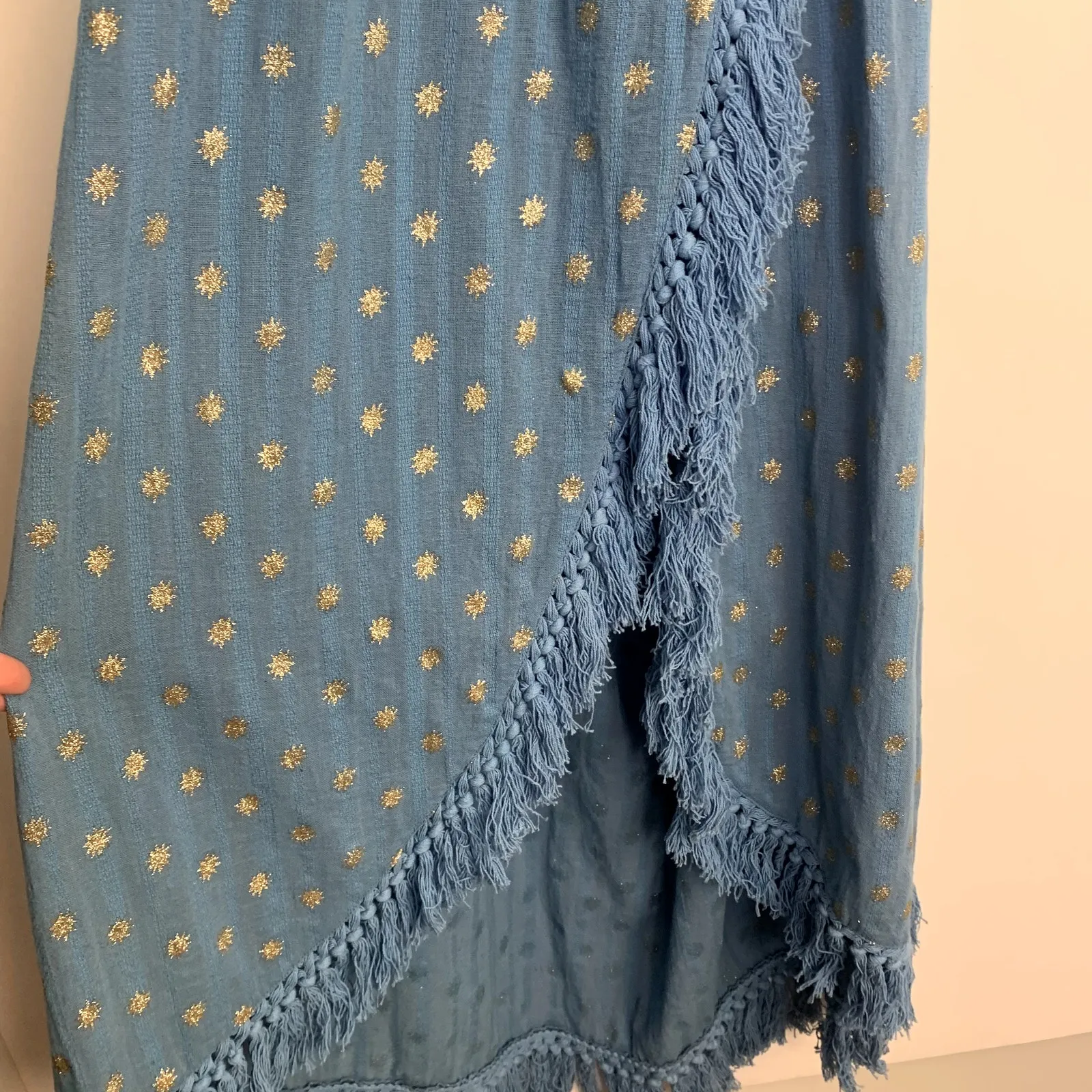 Sundress Adela Dress Dubai Blue Womens Aqua Blue Star boho Midi Large - Image 7