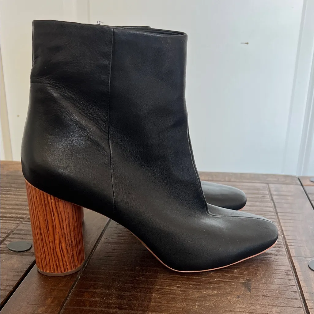 Loeffler Randall Leather Boot Booties Black Tan Women's 10 EUC - Image 2