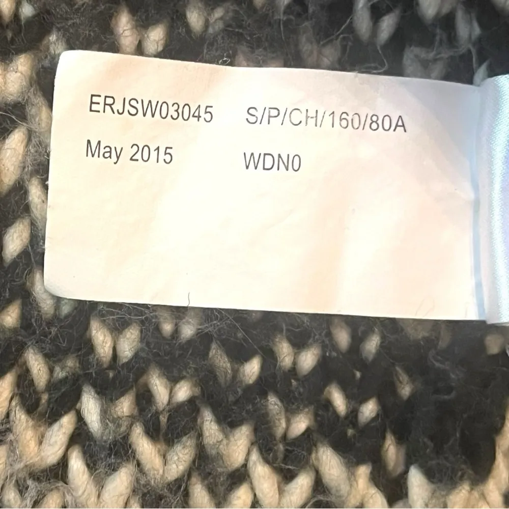 Roxy  Y2K Karid Boho Open Front Cardigan Sweater Women’s Small White Black Aztec‎ - Image 7