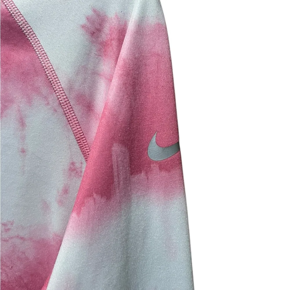 Nike Pro Combat Dri Fit Fitted Long Sleeve Shirt Tie Dye Pink Size XL - Image 5