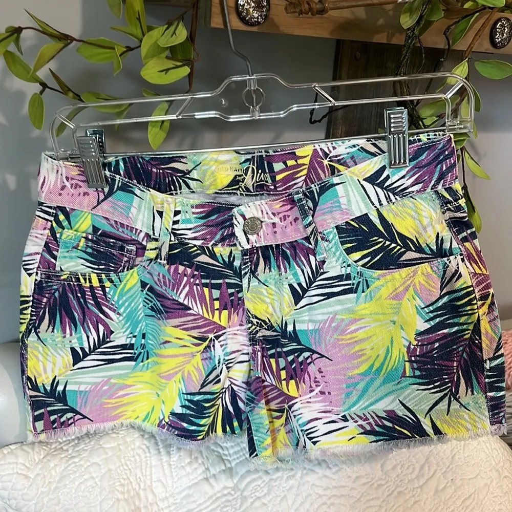 Old Navy The Diva Colorful Denim Shorts Tropical Jean Cutoffs Womens 0 - Image 5