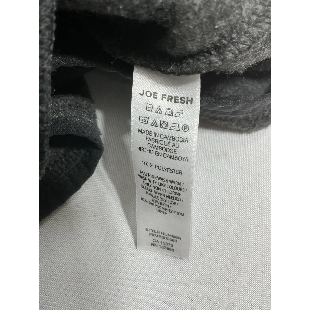 Womans Joe Fresh Long Sleeve Pullover Fleece Large Black 1/4 Zip Collar - Image 4