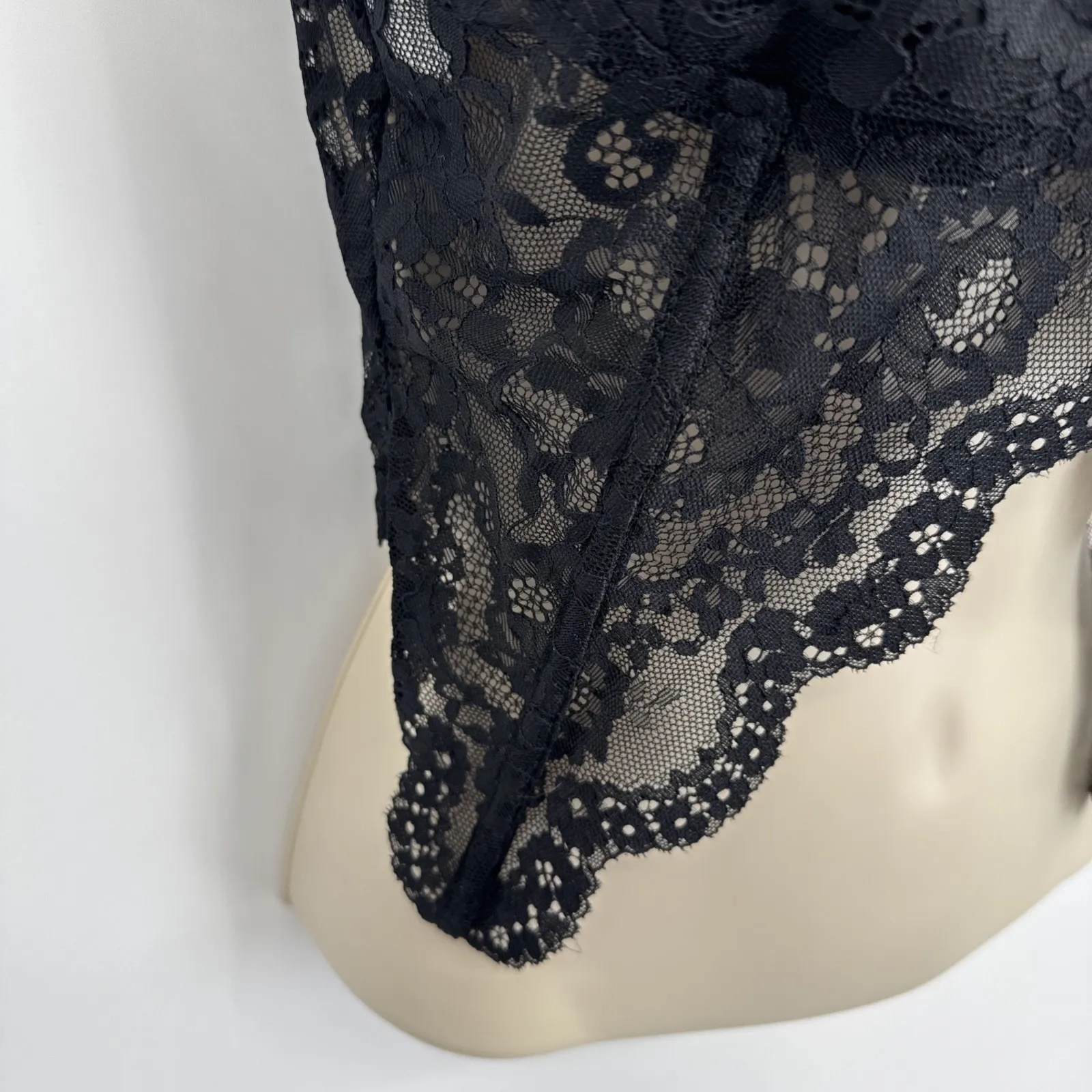 Gothic Butterfly Bralette Womens Large Black Whimsigoth Witchy Lace Side Boning - Image 3