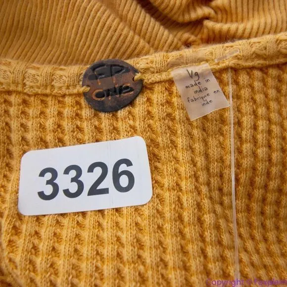 NEW Free People One Katya Golden Yellow Thermal‎ Ruched Mini Dress, L - Image 13