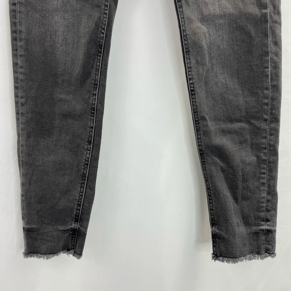 Raw Hem Distressed Denim Skinny Jeans Grey Size 4 - Image 6