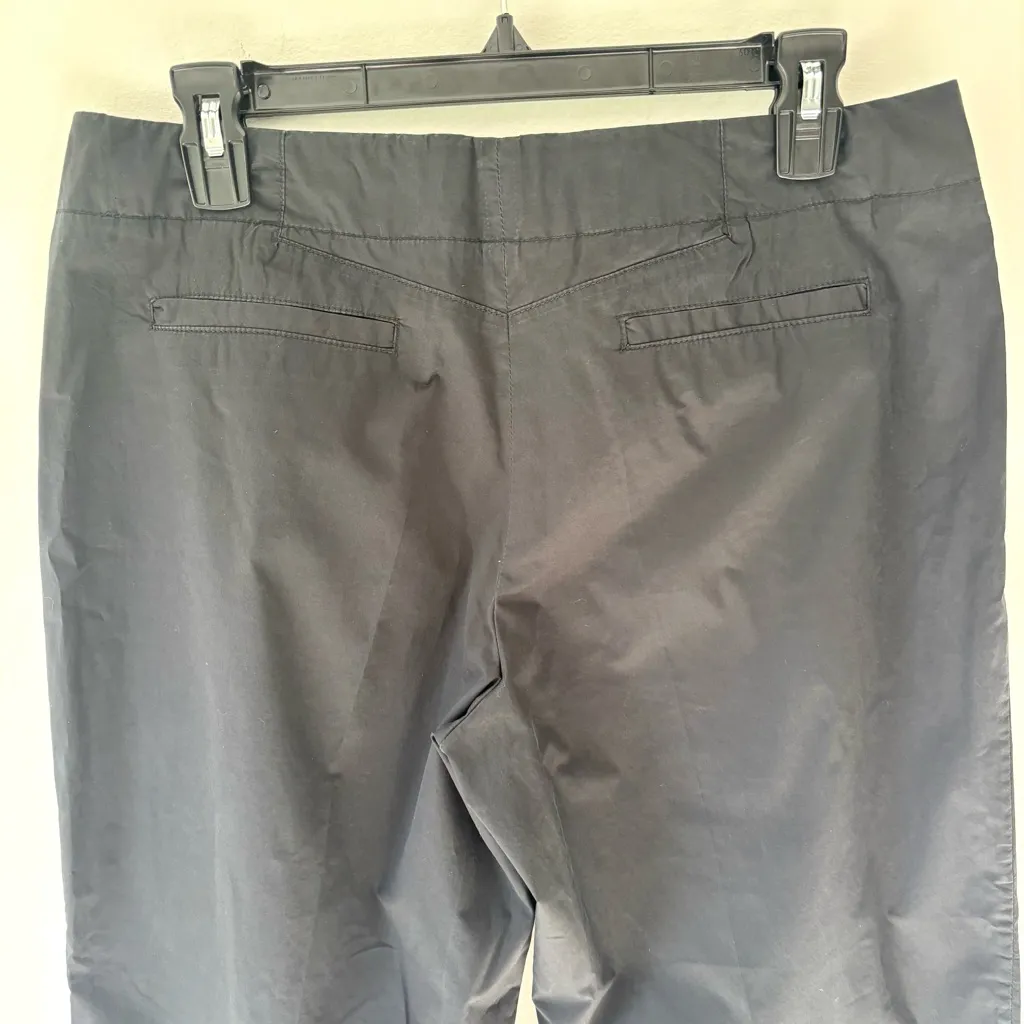 Theory Black Cropped Cotton Dress Pant Trouser Slack Relaxed Fit - Image 5