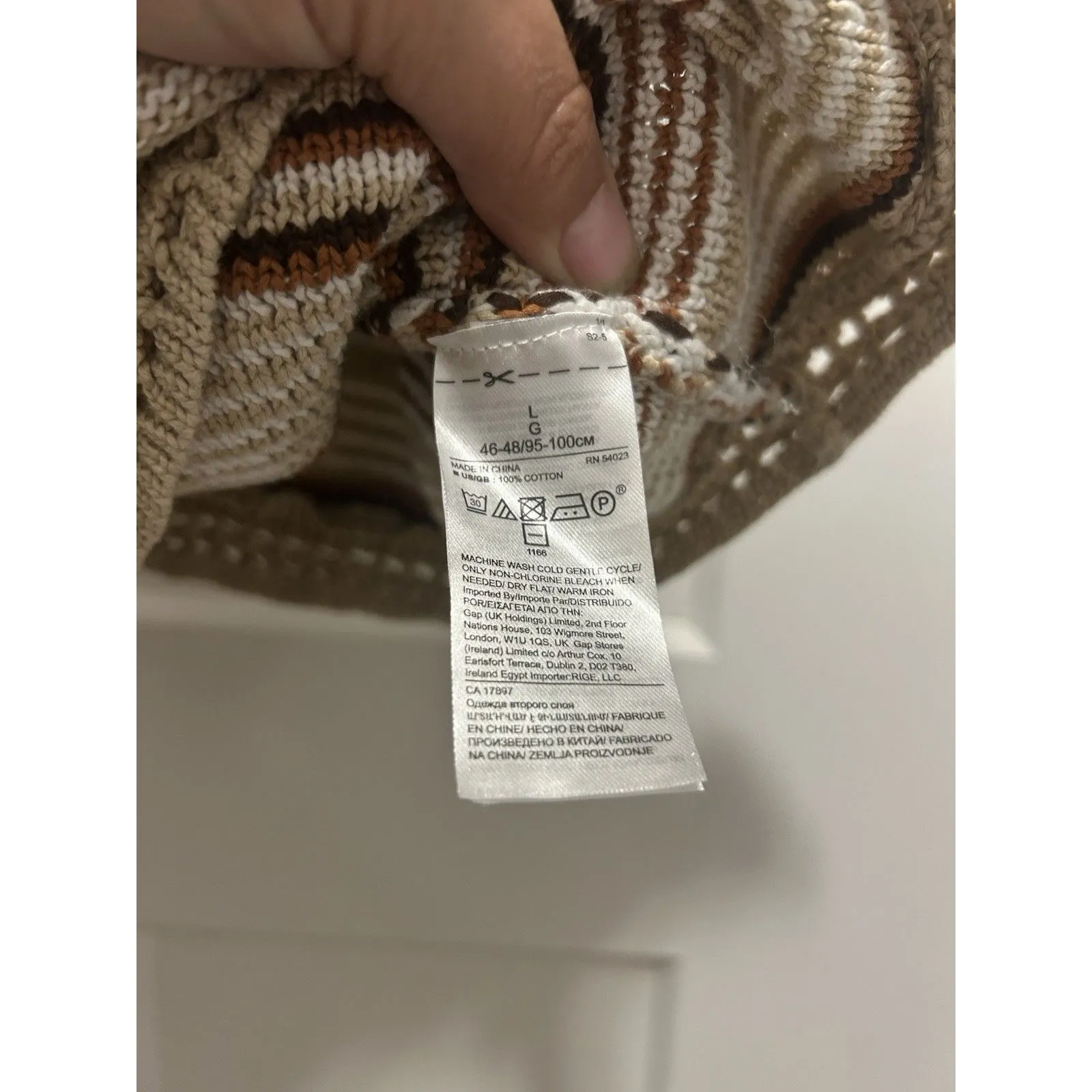 Banana Republic Knit Tank Sweater Brown Striped Size Large Granola Academia Fall - Image 3