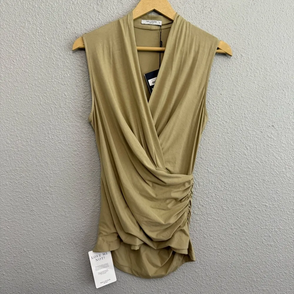 MM LAFLEUR Blixen‎ Faux Wrap Top in Dine Grass NWT Size Large - Image 2