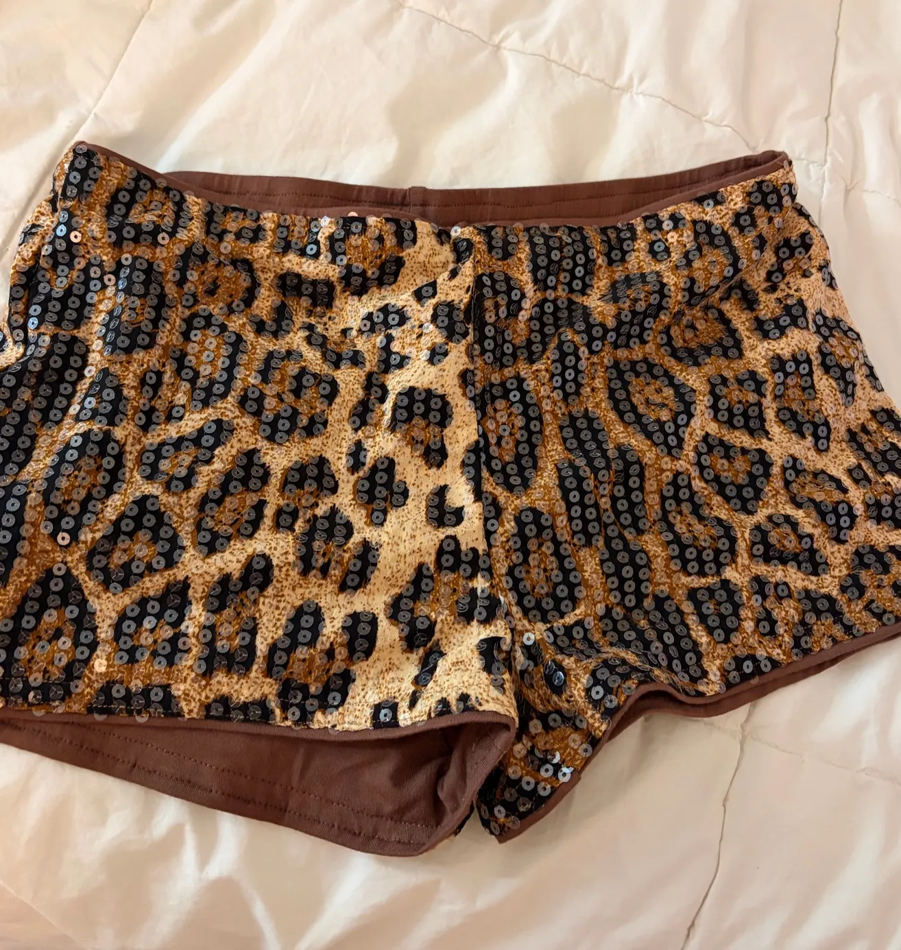 Amazon Leopard print sequin micro shorts  - Image 2