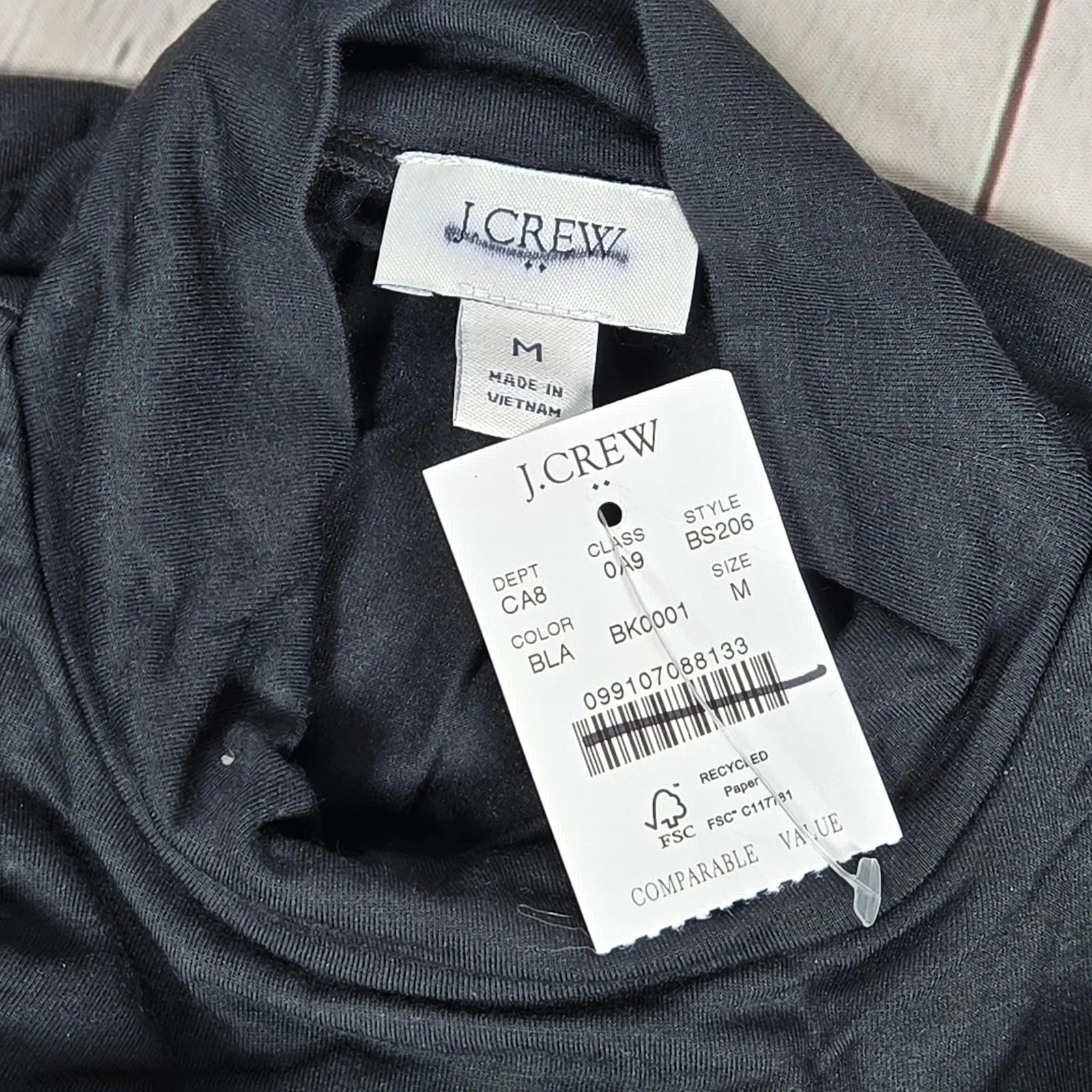 J. Crew Factory Sleeveless Mockneck‎ Tank Top Black M BS206 NWT Size M - Image 3