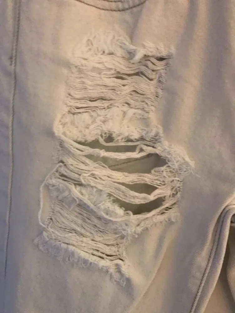 Distressed White Jeans - Image 6
