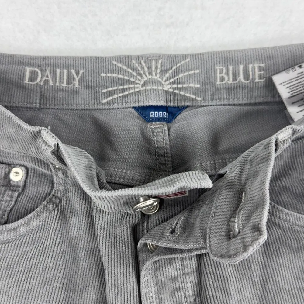 Daily Blue By AG Boost Corduroy Jeans Straight Leg High Rise Lead Grey Sz 24 NEW - Image 7