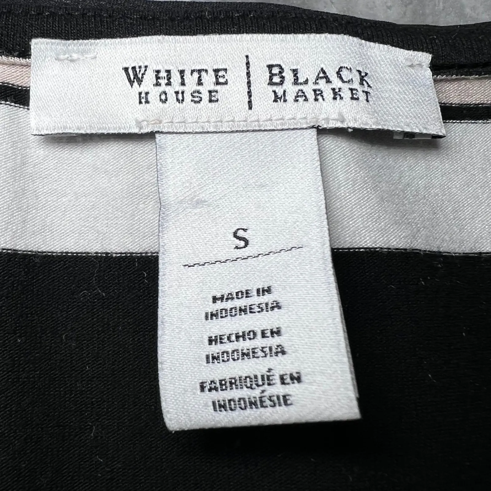 White House Black Market Striped Layered Tank Top Womens Small Black Beige White - Image 4