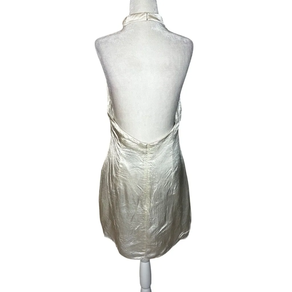 Amanda Uprichard Kyoto Dress in Ivory Medium Womens Satin Halter Cocktail - Image 7