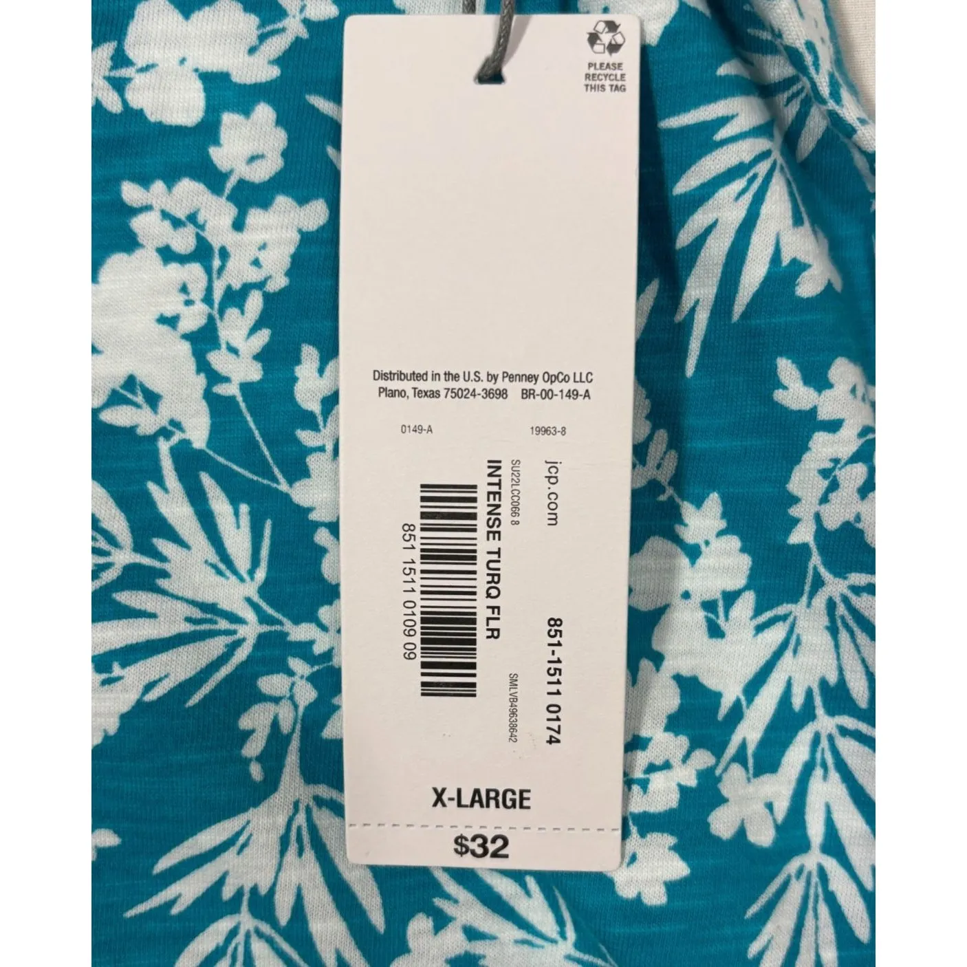 Liz Claiborne Top Womens XL Turquoise Tropical Flutter Sleeve NWT Christmas Gift - Image 3