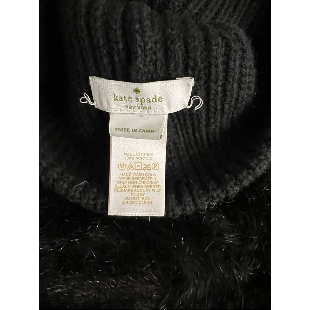 Kate spade black knit jeweled snow ski hat osfm - Image 4