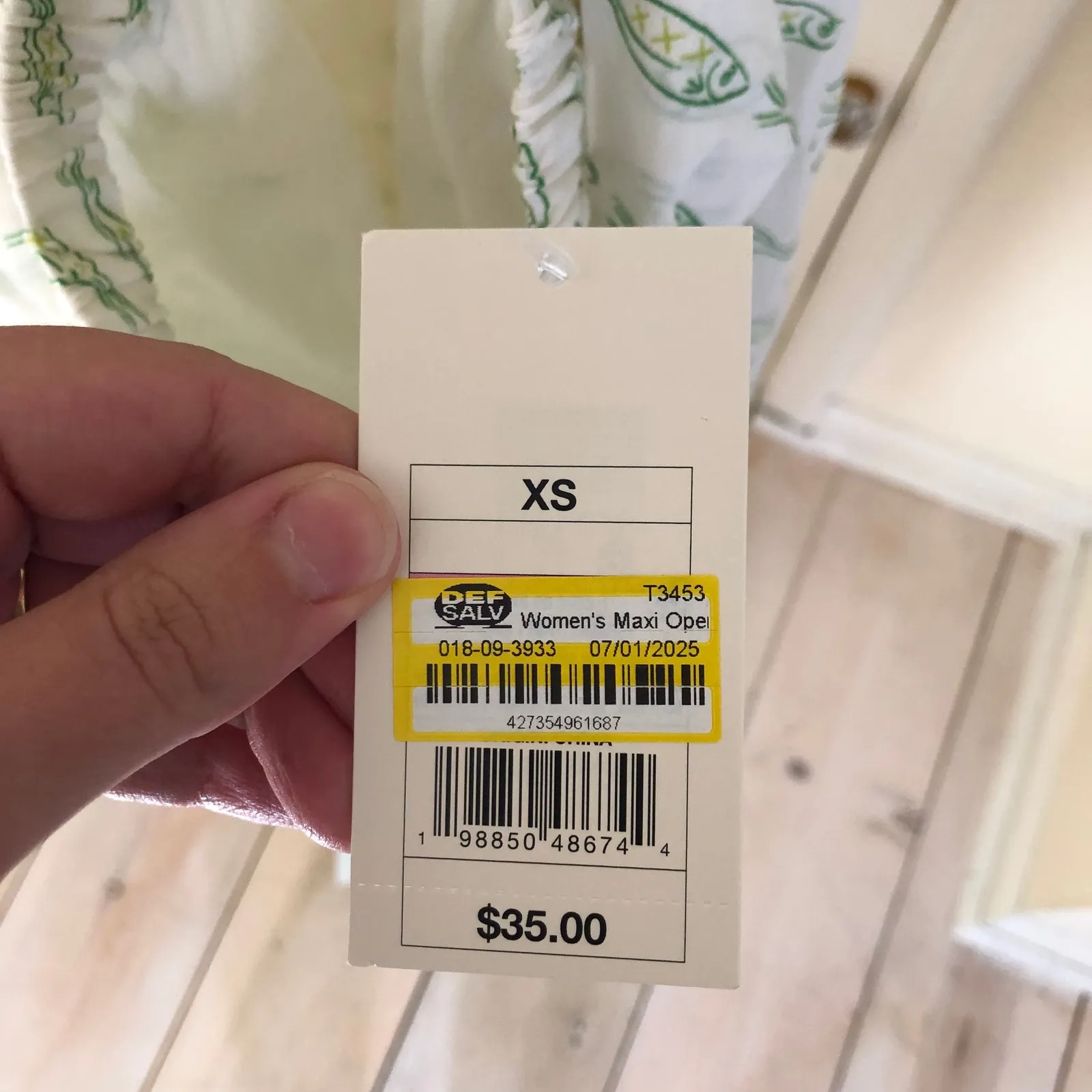 A New Day NWT Cream Green Halter Sundress Fish Sardine Print Size XS - Image 7