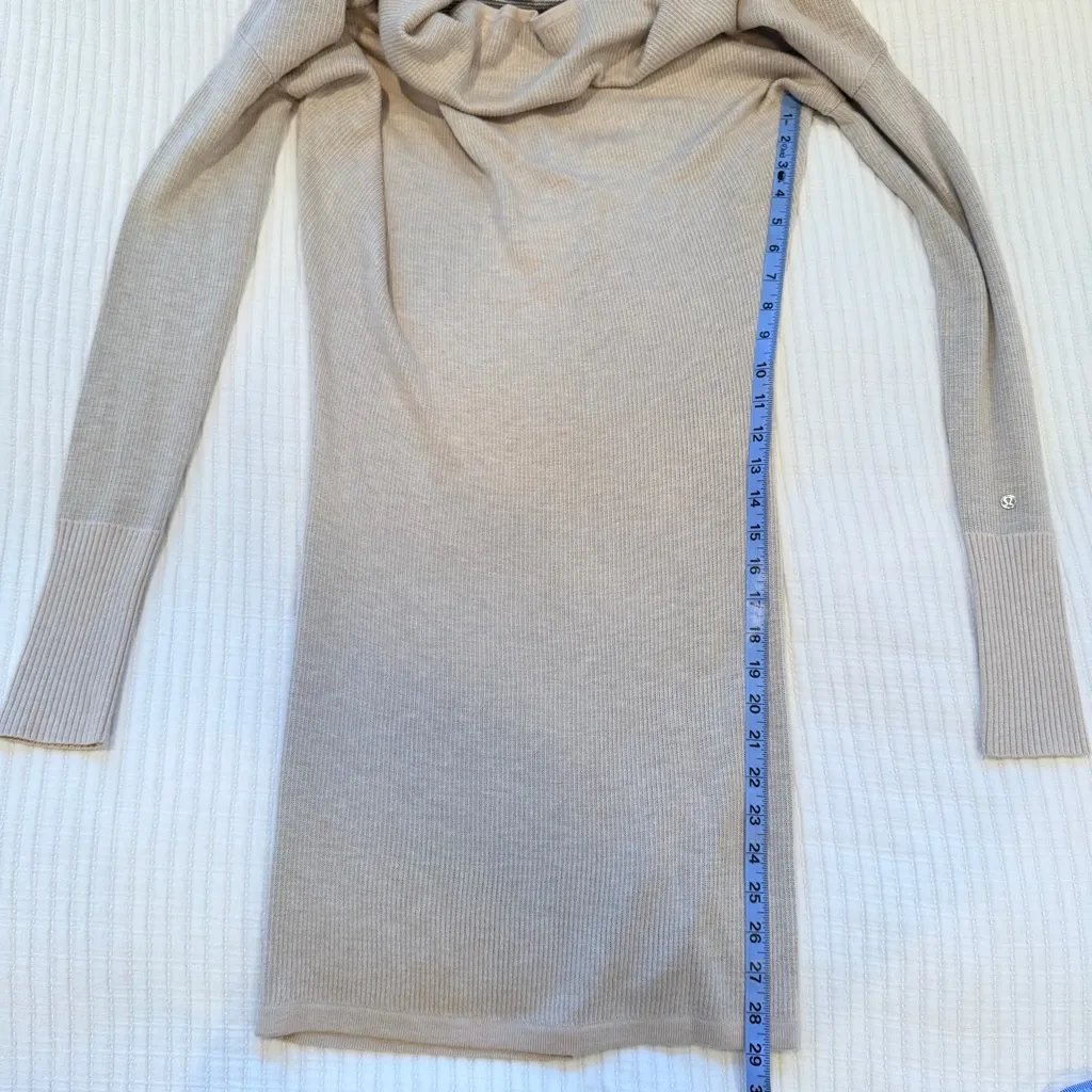 Lululemon Serenity Sweater Wrap Dress Heathered Cashew Wrap Shrug Top Women's 4 - Image 9