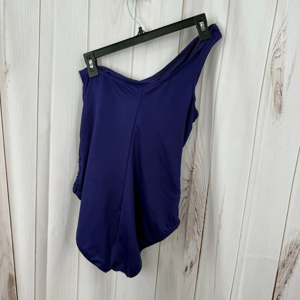 Miraclesuit Women’s 8 Purple One Shoulder Swim One Piece Beach Pool Ocean - Image 2