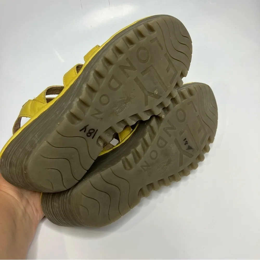 Fly‎ London Yito wedge lace up sandals yellow leather size 40 - Image 10
