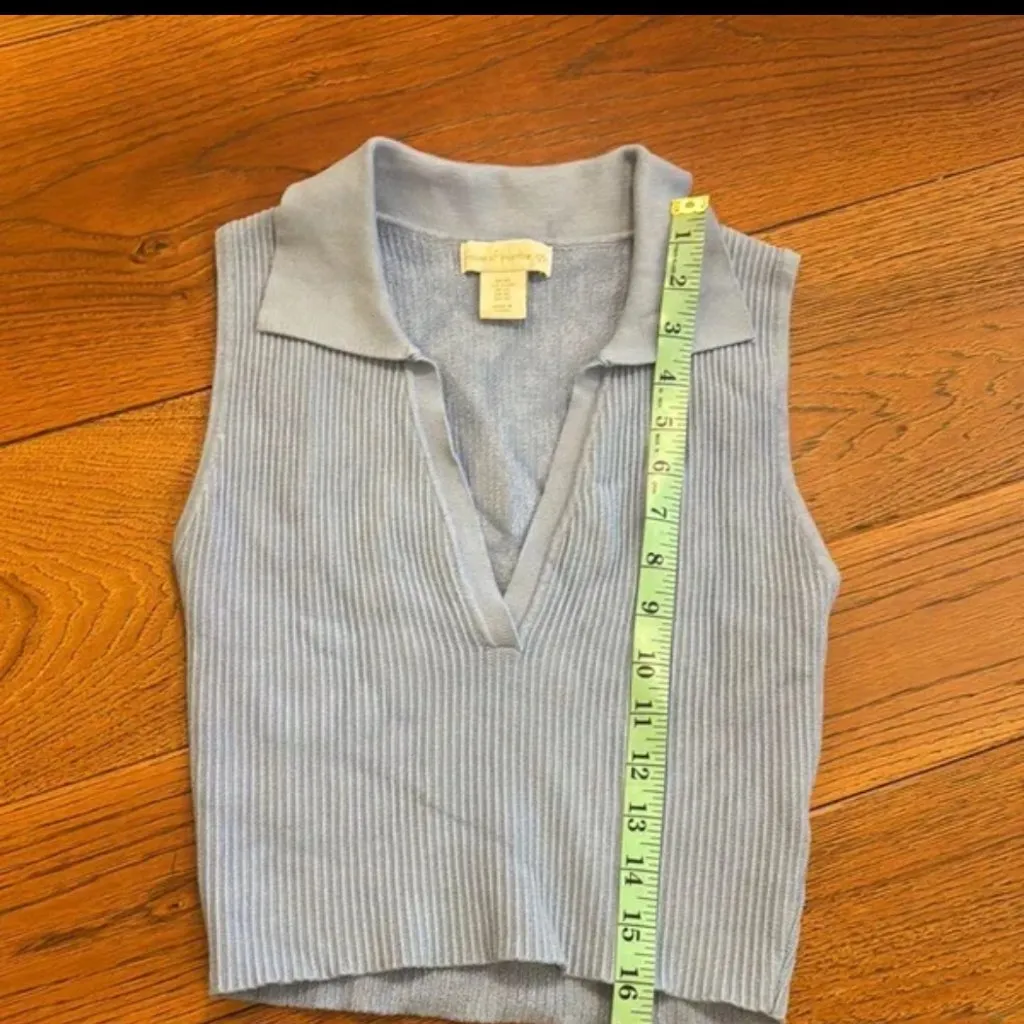 House of Harlow 1960 Light Blue Ribbed Tank Top Size XS - Image 5