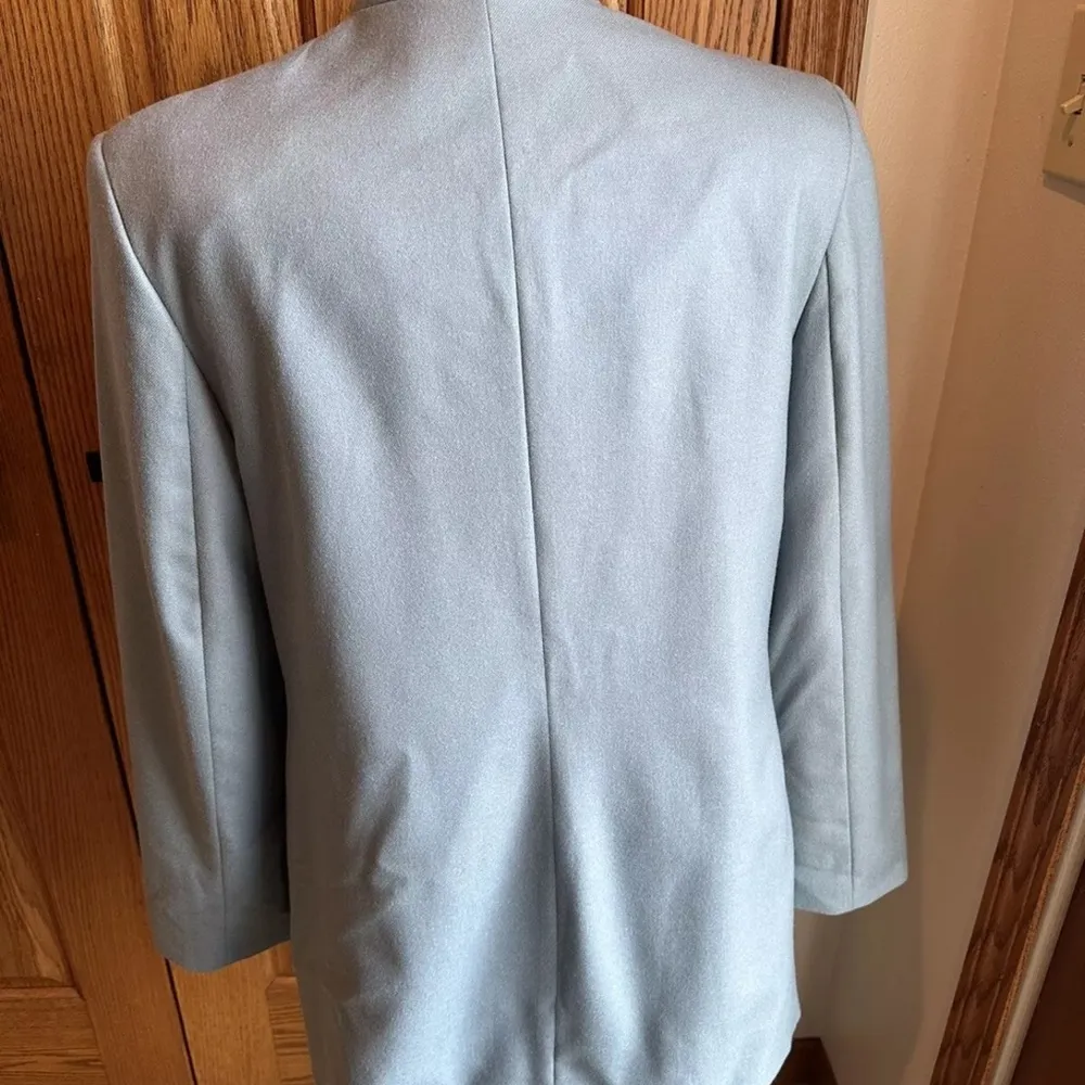 Amanda Smith Pure Wool Jacket~Suit Coat~Size 8~Blue~Mandarin Collar~Career - Image 6