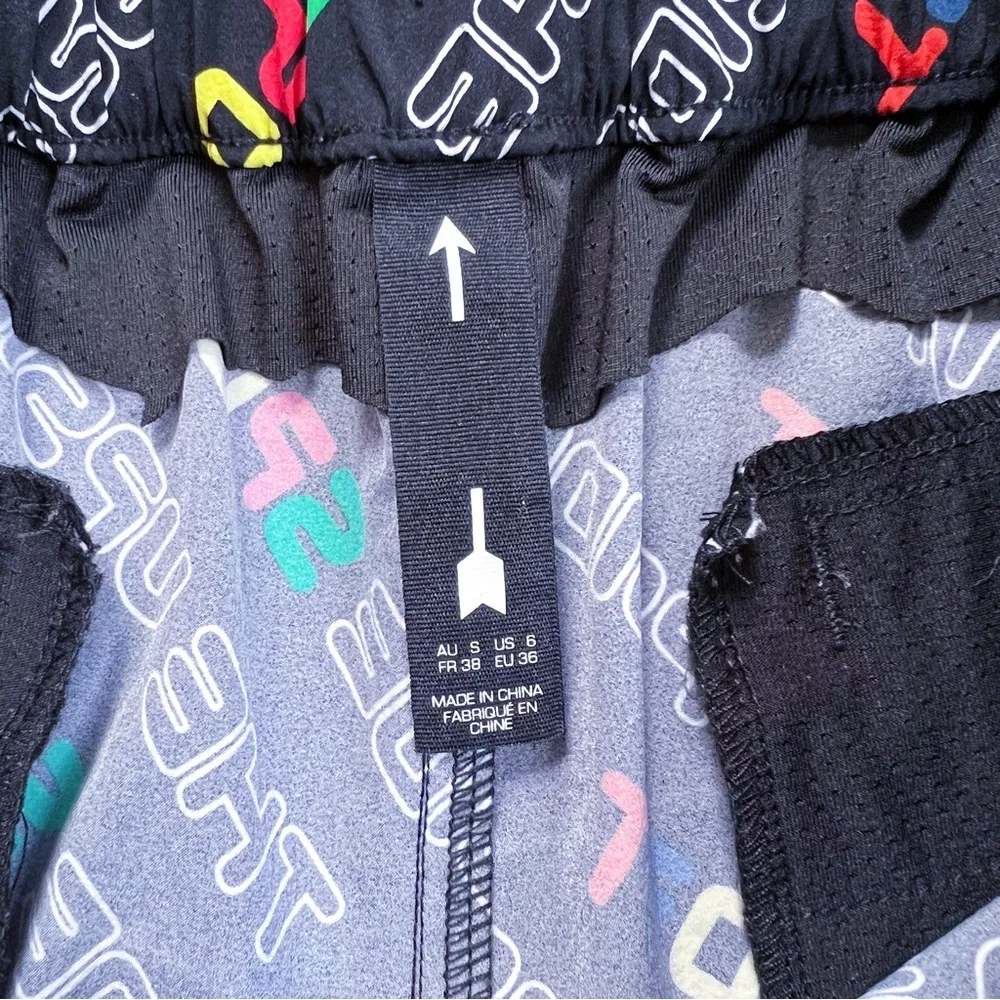 The Upside • Sport Run Performance Shorts black logo rainbow athletic wear Size 6 - Image 5