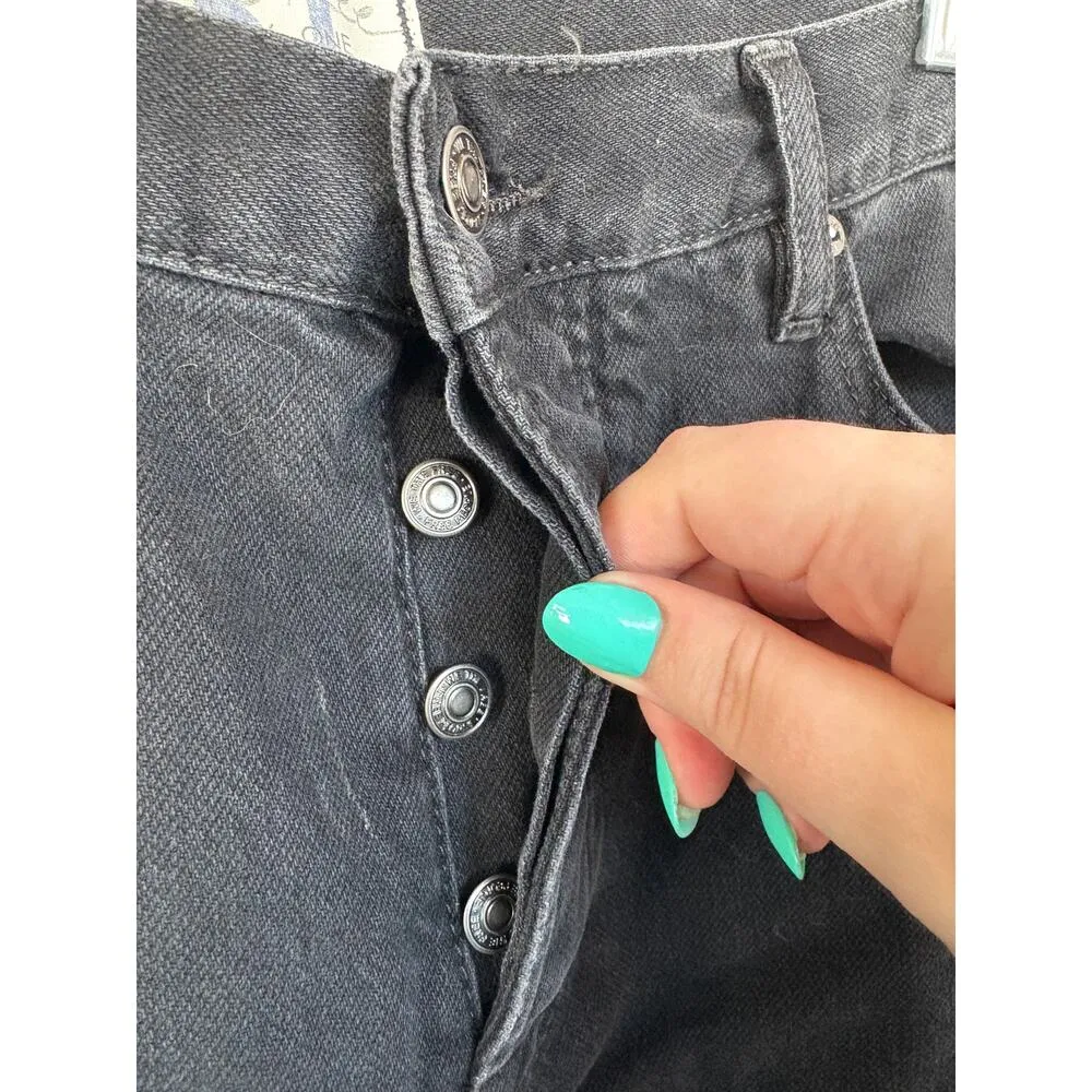 NWT Free People Boyfriend Bren Distressed Black Magic Jeans Beach Grunge Size 31 - Image 6