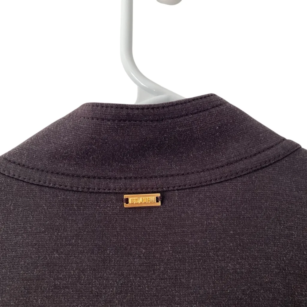 St. John Spa Brown Embellished Zip Front Lightweight Jacket size small - Image 4