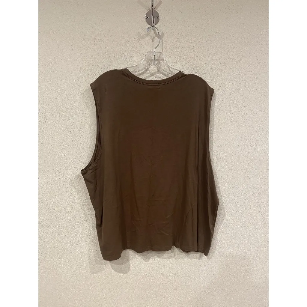 Skims Boyfriend Tank Top Womens 2XL Brown Oxide Sleeveless Oversized Basic - Image 5