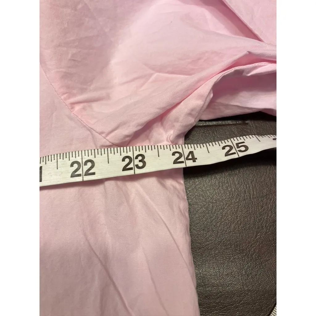 SKIMS Sleep Shirt Women's M/M Pink Cotton Button Down Long Sleeve Pajama Top - Image 11