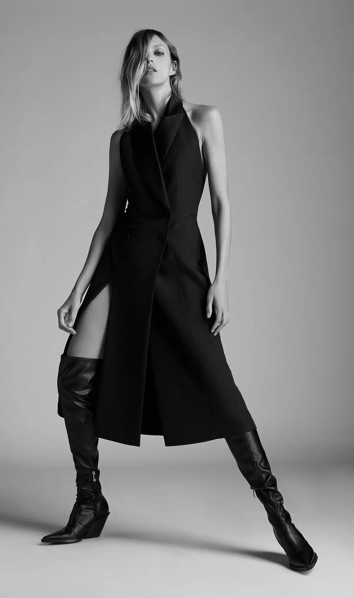 Black Limited Edition Halter Neck Wrap Dress - Image 7